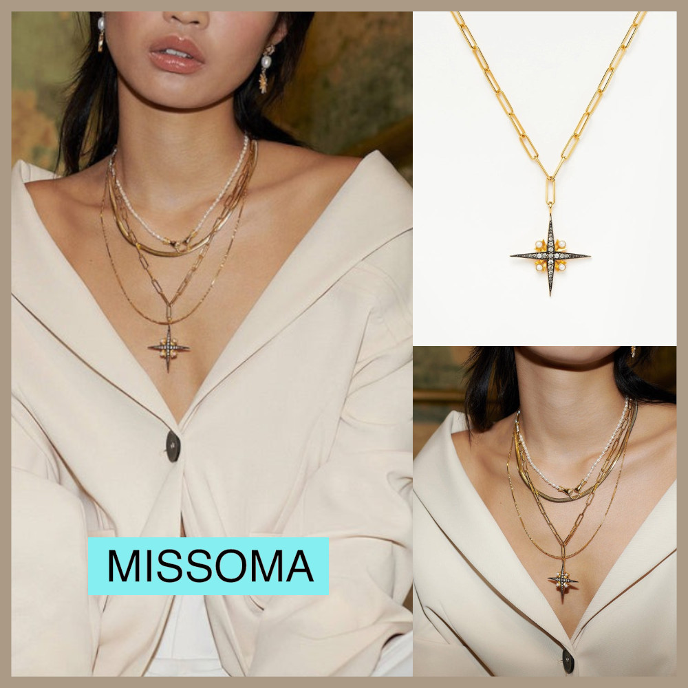 ★MISSOMA★ ラージ ノース スター パール チェーン ネックレス