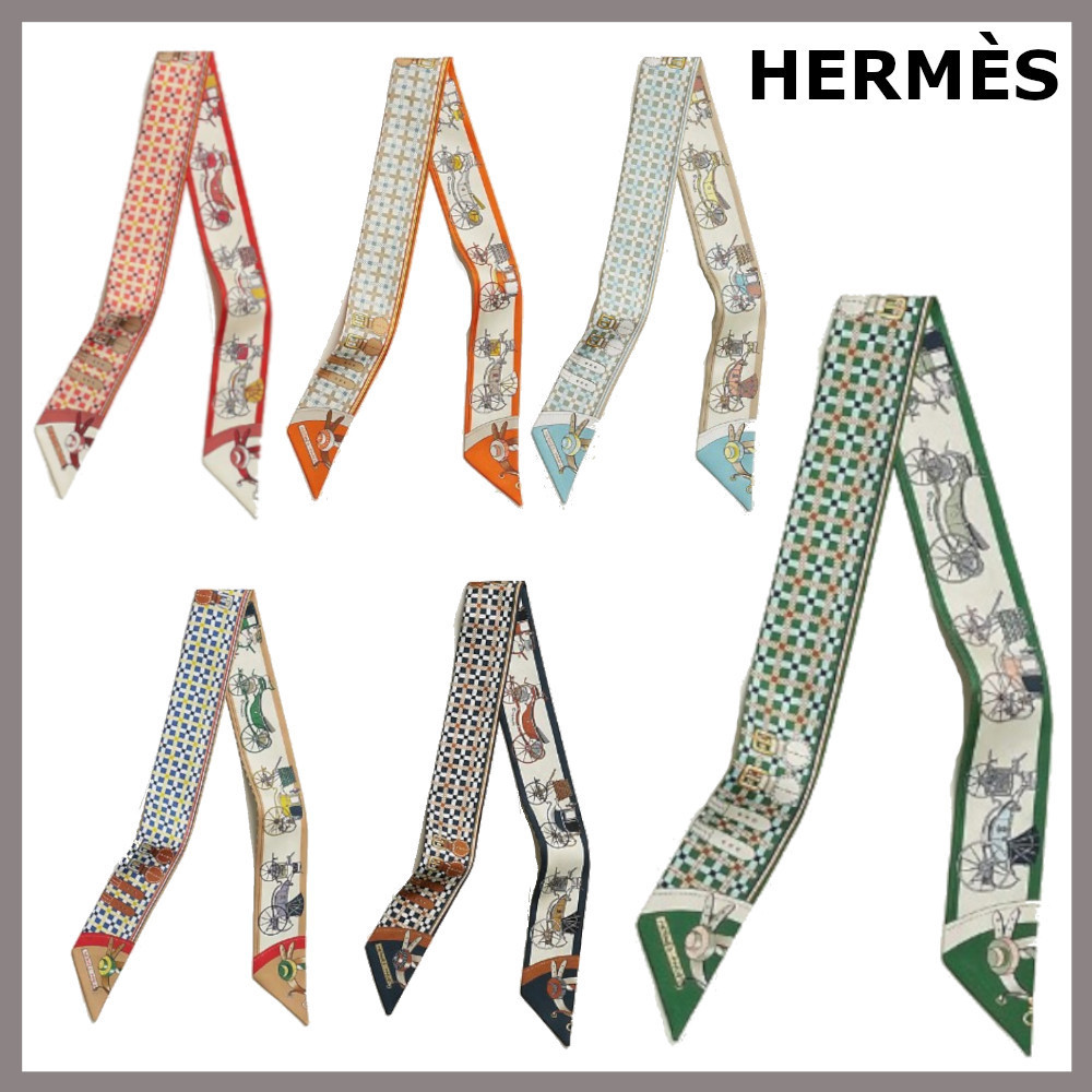 首元お洒落に【HERMES】Les Voitures Nouvelles Twilly ツイリー