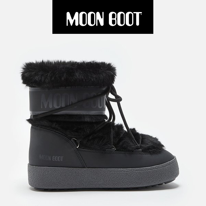 ミドルブーツ MOON BOOT LTRACK TUBE FAUX-FUR BLACK BOOTS BLACK