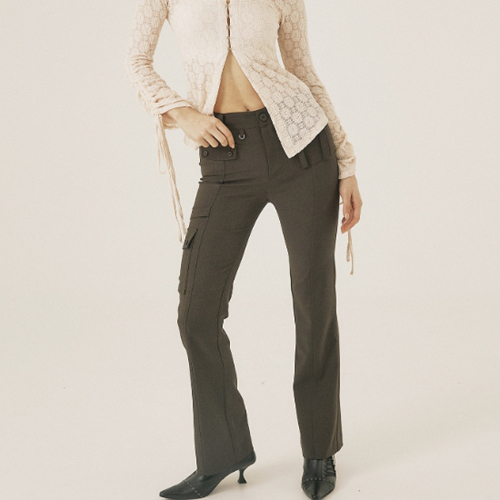 ★2023FW新作★threetimes★Strap button pants ☆2023FW新作☆threetimes☆Strap button pants ボトムス