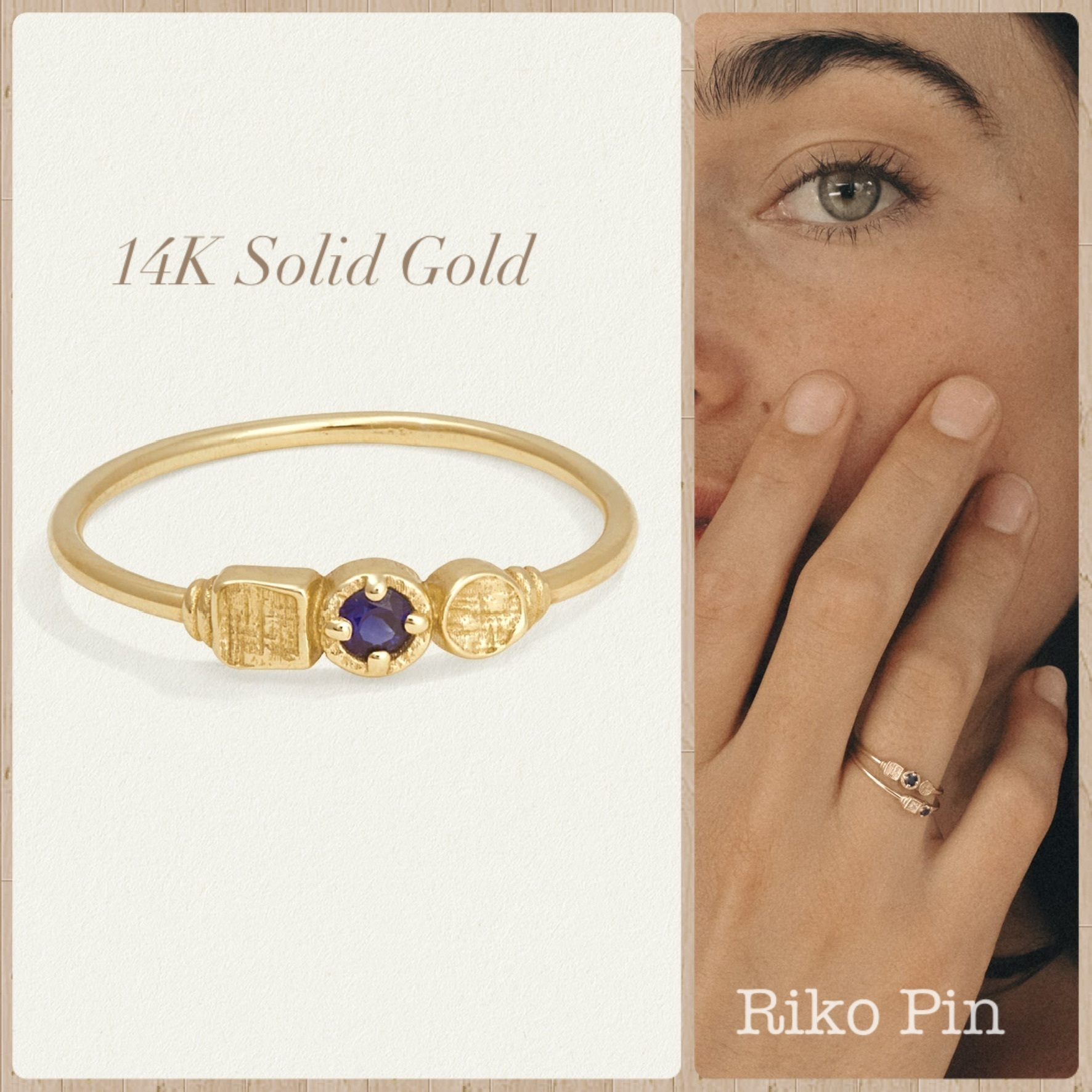 【TEMPLE OF THE SUN】Estella Ring/14k 純金 ソリッドゴールド
