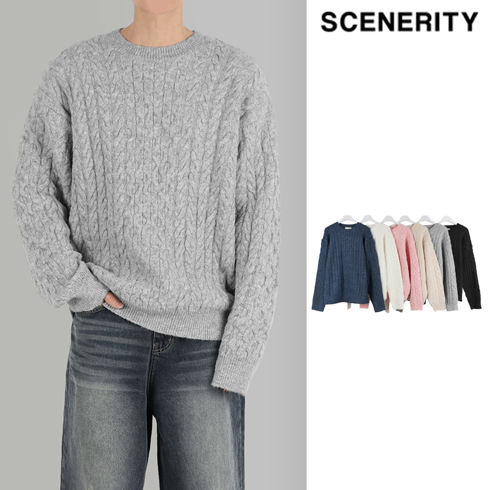 【SCENERITY】Fisherman overfit knit