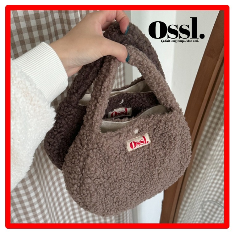 ☆人気☆【Ossl】☆Handmade Dan.z fleece fluffy tote ba.g☆