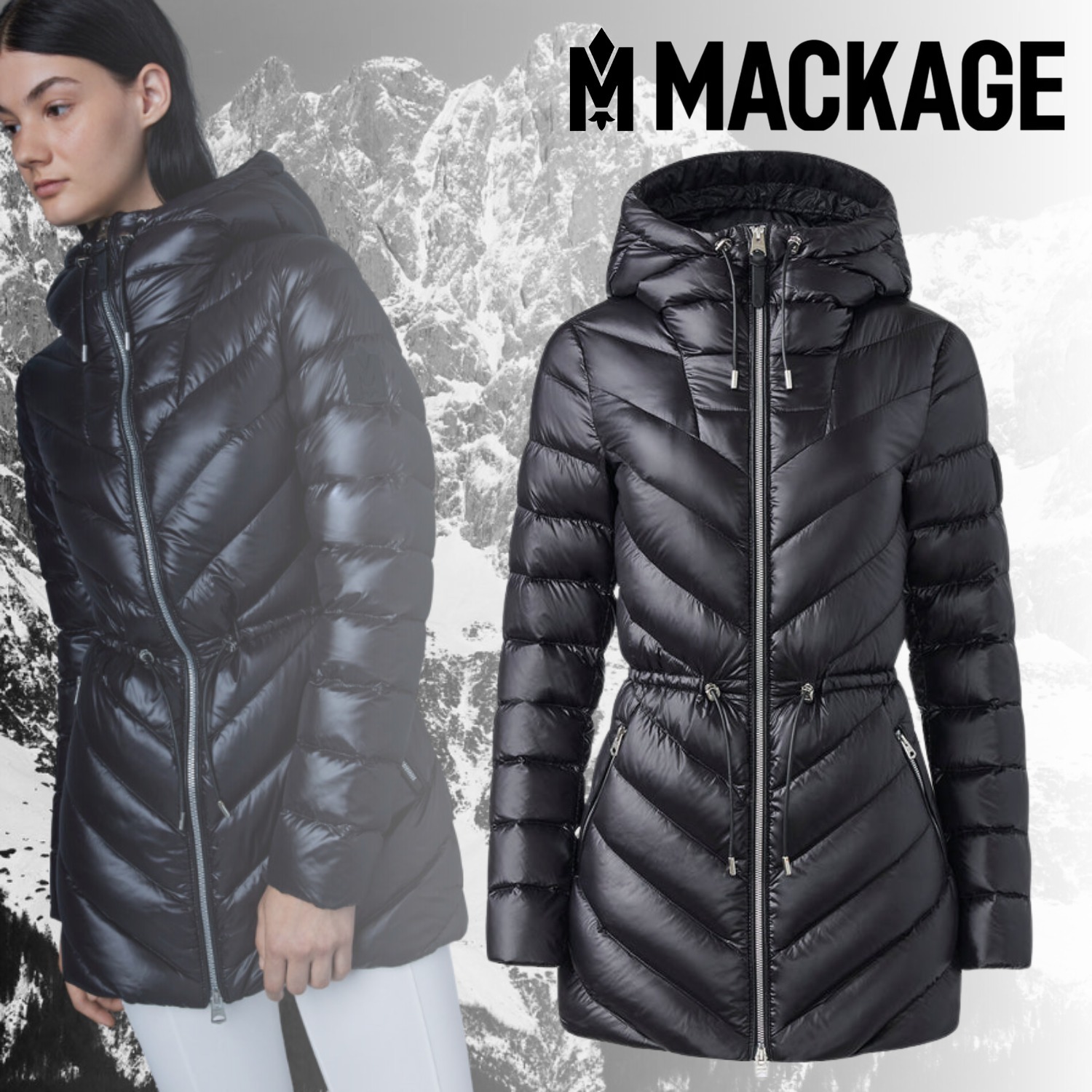 MACKAGE マッカージュ Arita ライトダウン シェブロンジャケット