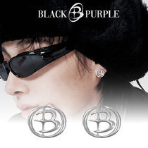 ★BLACK PURPLE★送料込★韓国★人気★Signity symbol earrings