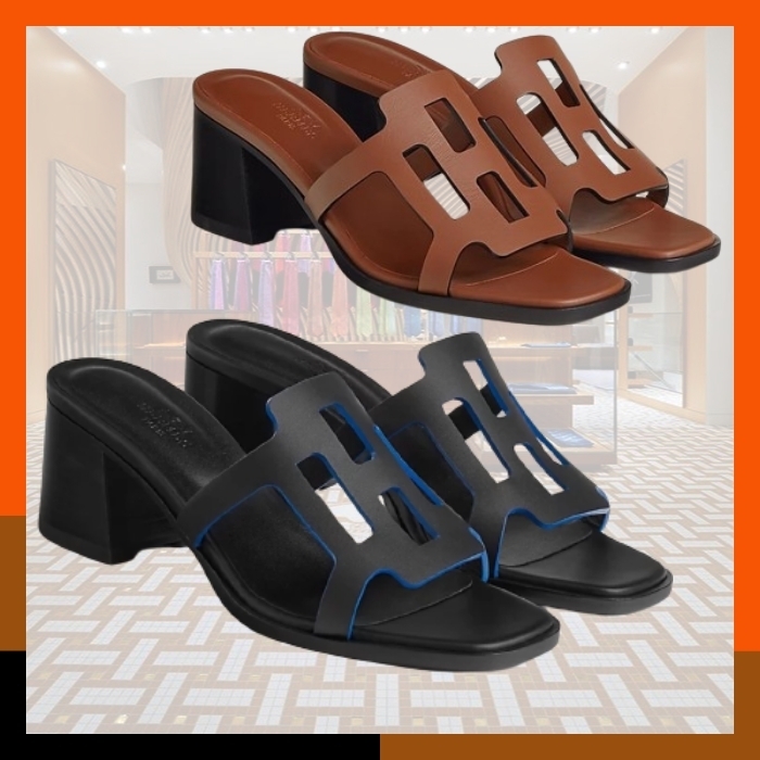 HERMES 新作 春夏 サンダル 本革レザー ブロックヒール Izzy 60