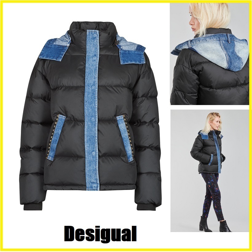 Desigual★デニムトリム＆フード☆中綿入り☆ジャケット