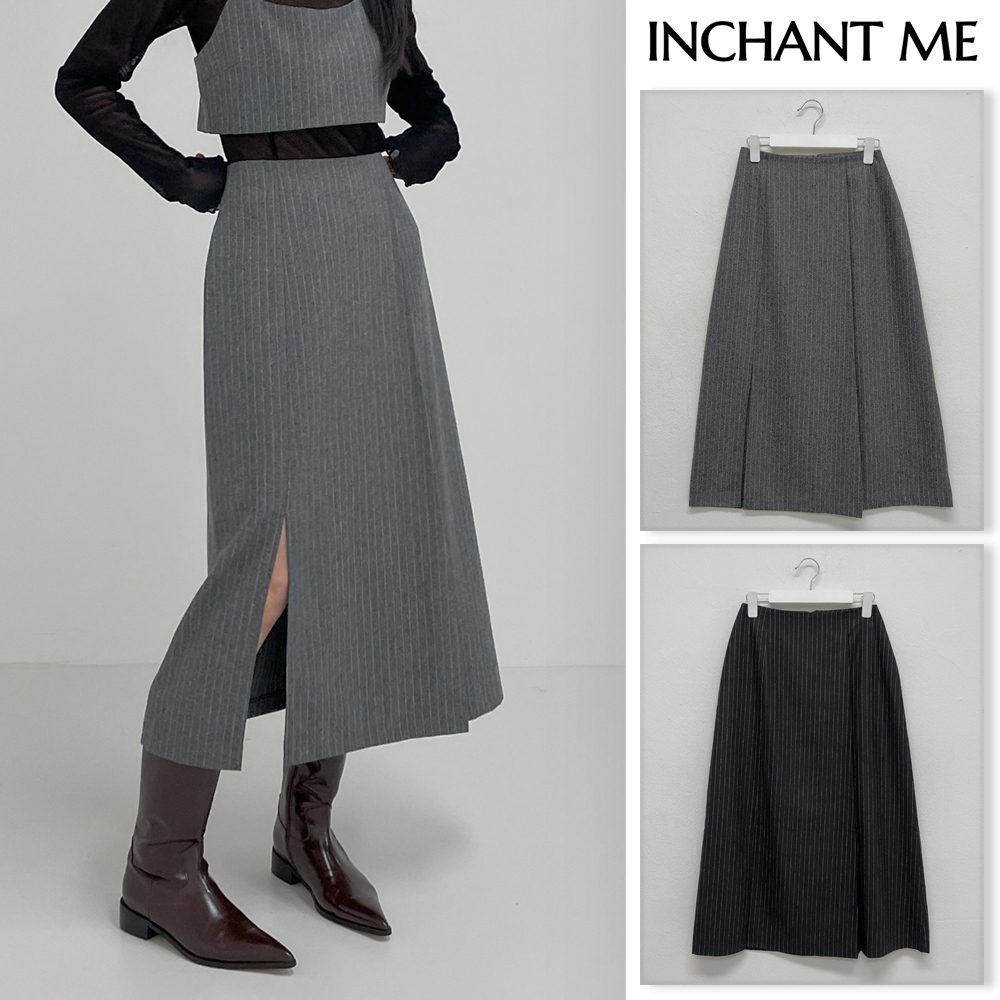【INCHANT ME】Monet Striped Wool Skirt