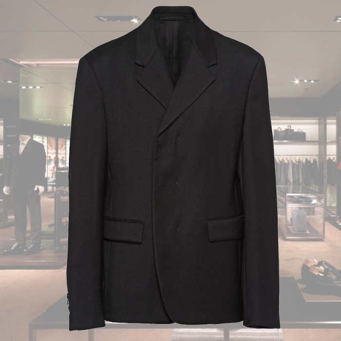 PRADAプラダ プリンス オブ ウェールズ ダブルジャケット PRADA(プラダ) ダブルライダースジャケット UPW416 イエロー