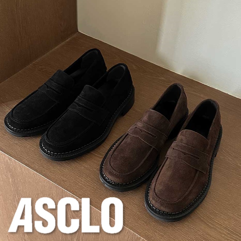 ローファー・オックスフォード ASCLO Suede Penny Loafers (2color)