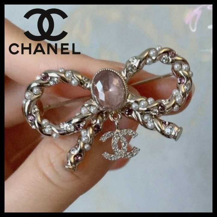 CHANEL 23プレAW リボン型ブローチ