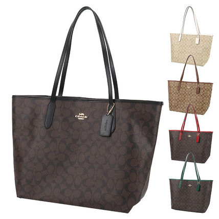 Coach Totes Casual Style Street Style A4 Leather Party Style