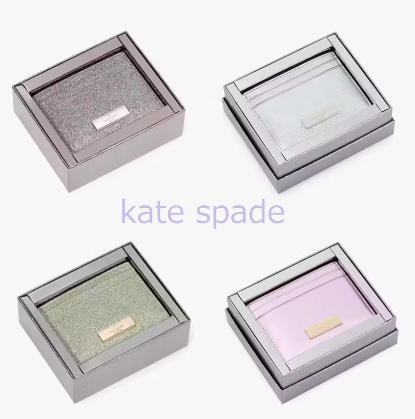 【kate spade】Glimmer Glitter Mixed Material ☆ カードケース