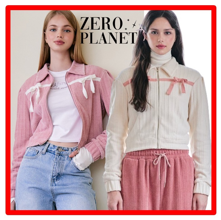 ☆韓国の人気☆【ZEROPLANET】☆Loki Puff Ribbon Jacke.t☆