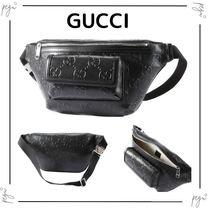 【GUCCI】国内発送 ボディバッグ ウエストポーチ GGエンボス