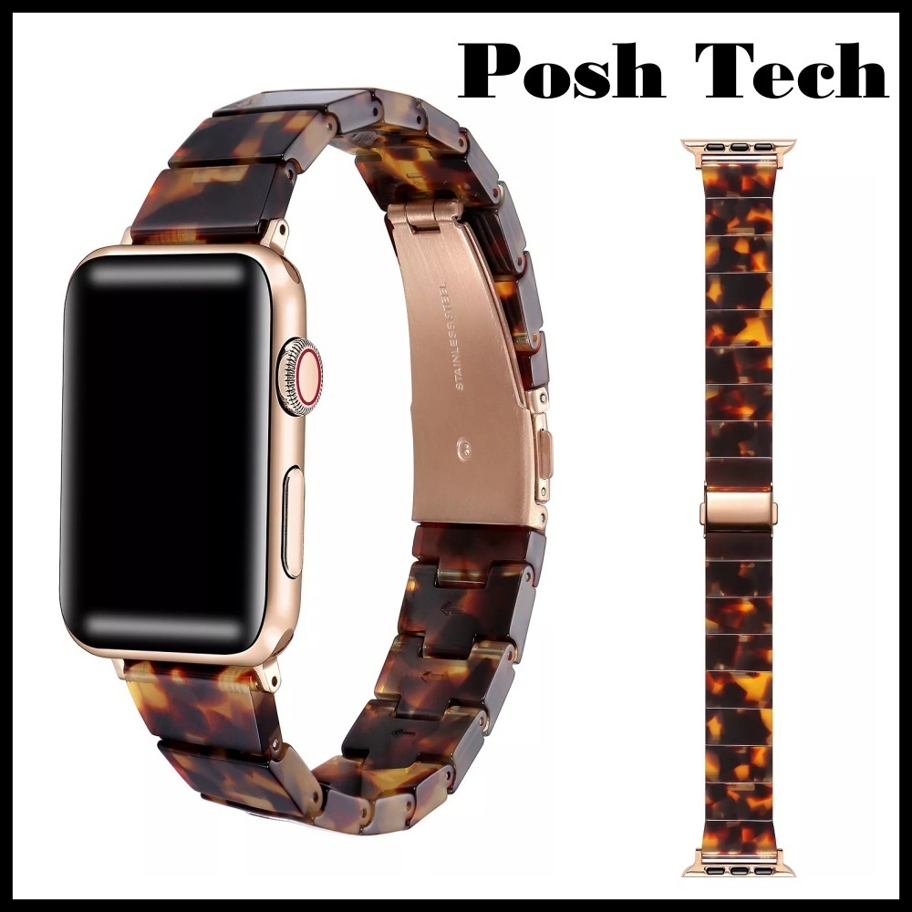 Posh Tech★スタイリッシュなべっ甲レジンApple watchストラップ