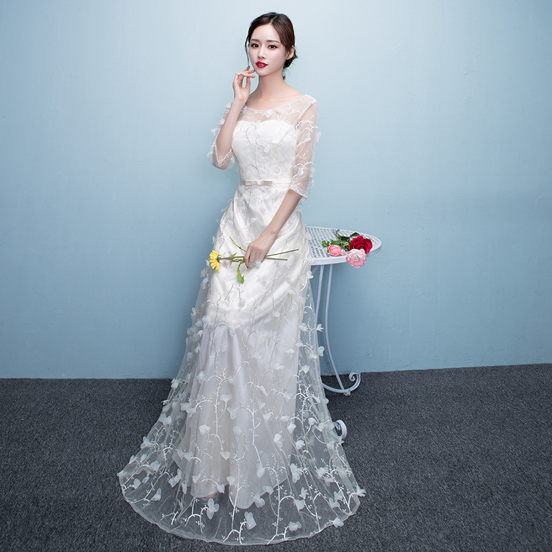ウエディングドレス 異素材 レース シアー 韓国 r3-221 楽天市場】ウェディングドレス 白 結婚式 パーティードレス 花嫁