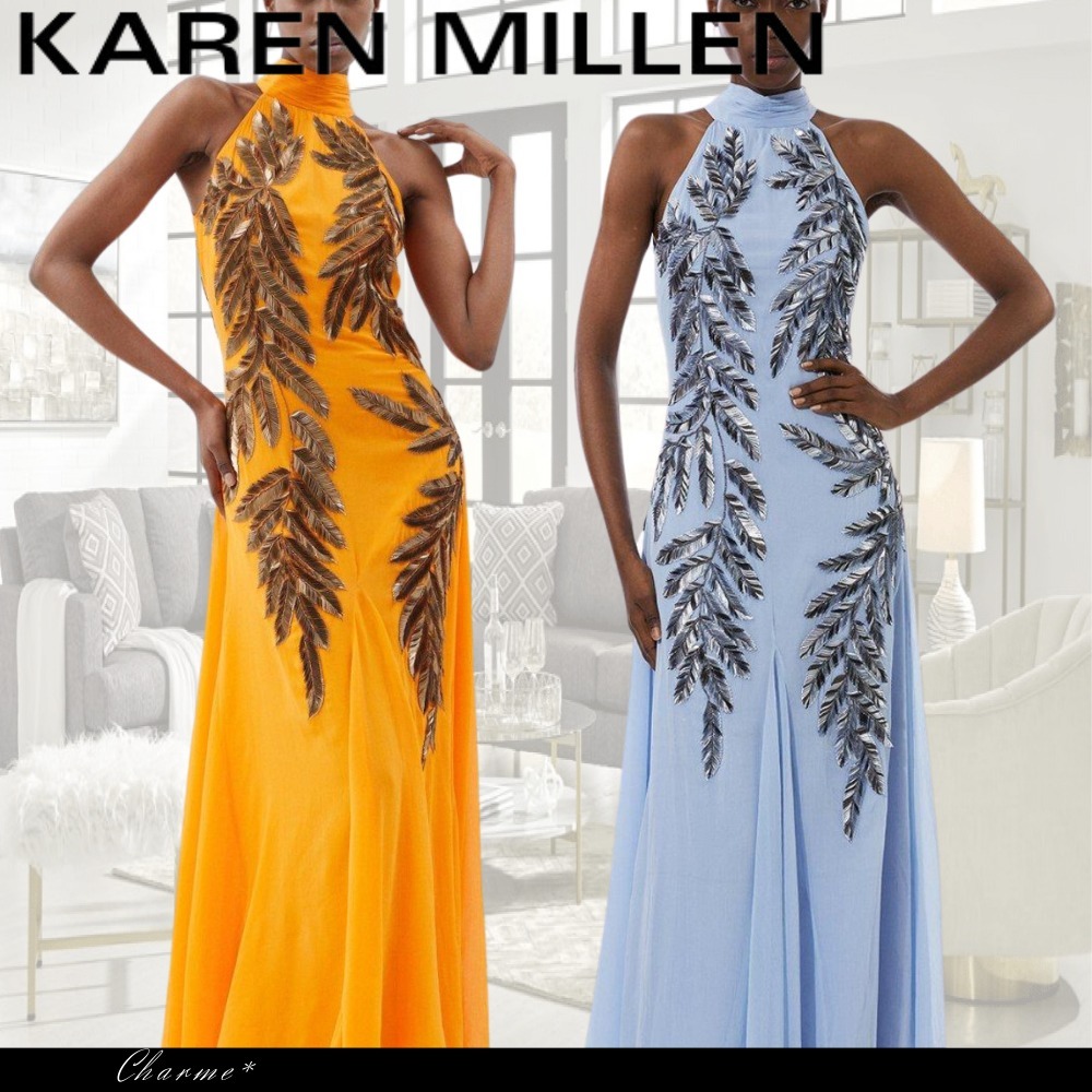 KAREN MILLEN ロング丈 ワンピース ドレス ホルターネック