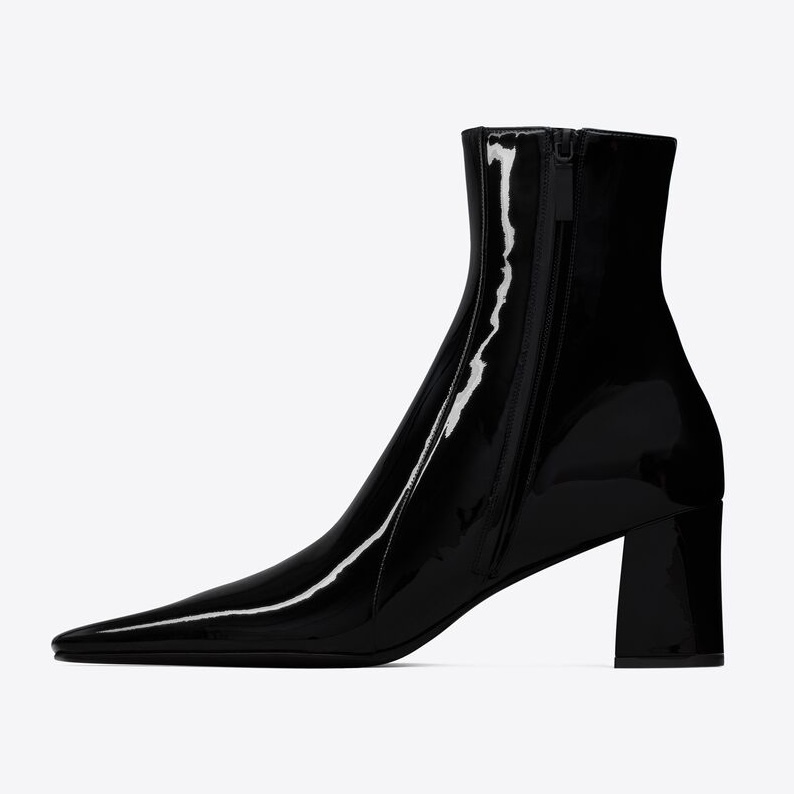 Saint Laurent《RAINERジップブーツ》パテントレザー BLACK 直営