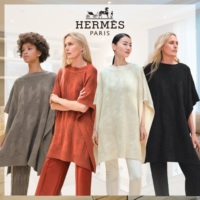 【エレガント】HERMES「H」ポンチョ インスピレーション ケープ