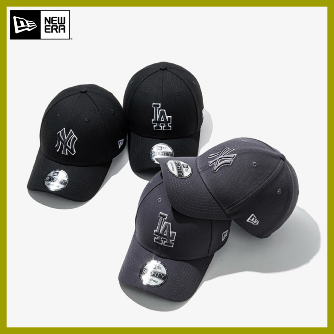 ☆Newera☆ MLB OUT LINE LOGO NY & LA ボールキャップ 帽子