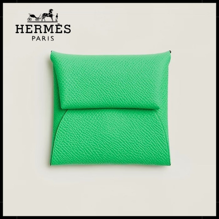【小物は派手カラーで】HERMES バスティア 小銭 コインケース