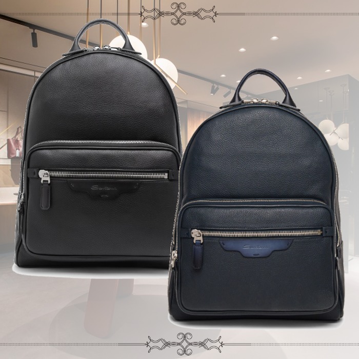 【★完売必至★】Santoni ☆ タンブルレザー バックパック