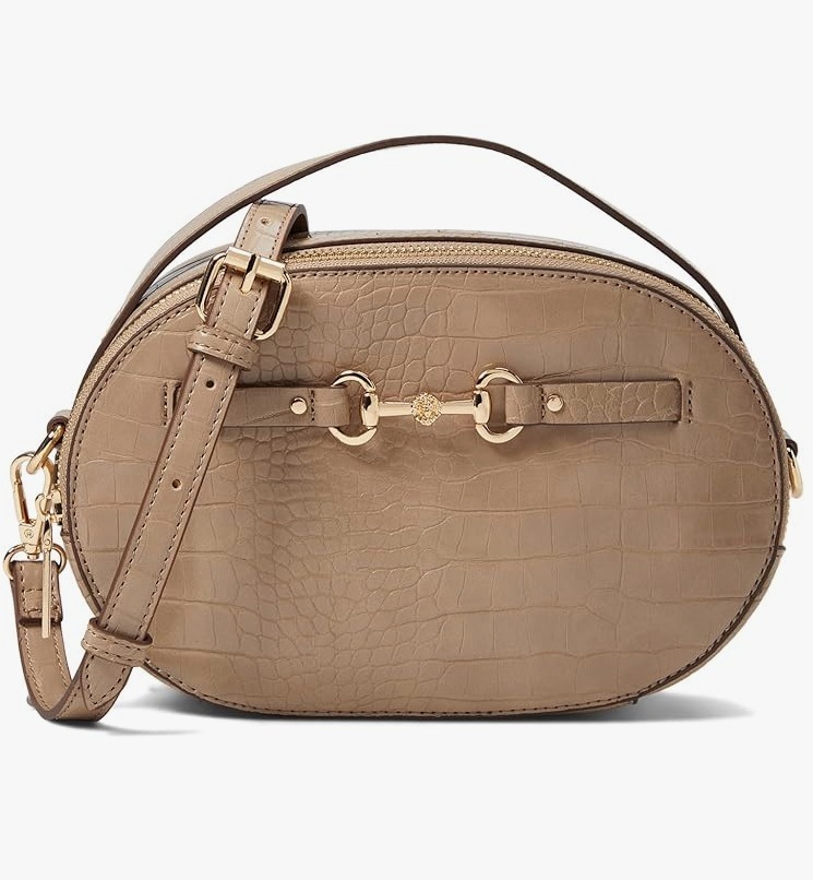 Anne Klein クロコ オーバル ホースビット レザー クロスボディ