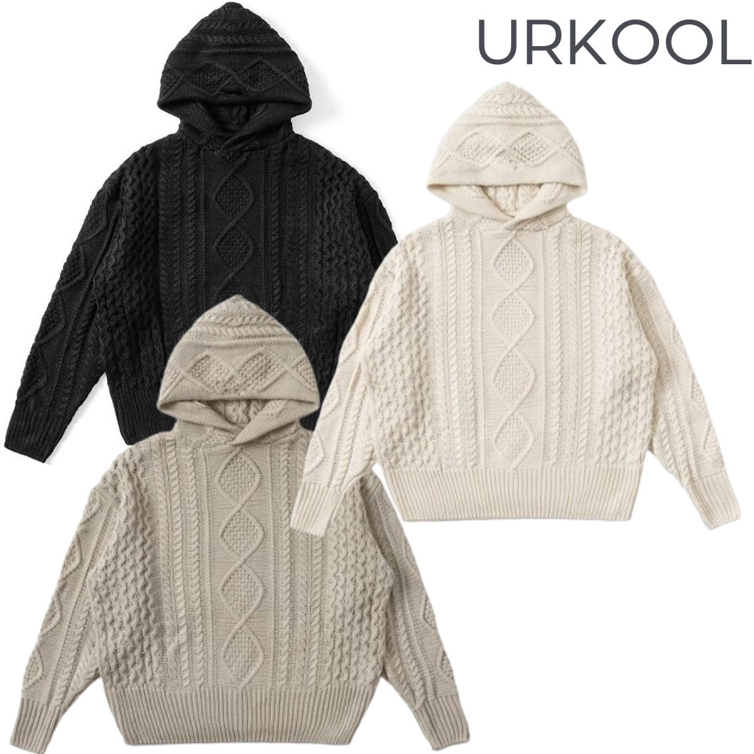 URKOOL ストリート ヒップホップ フーディ パーカーニット
