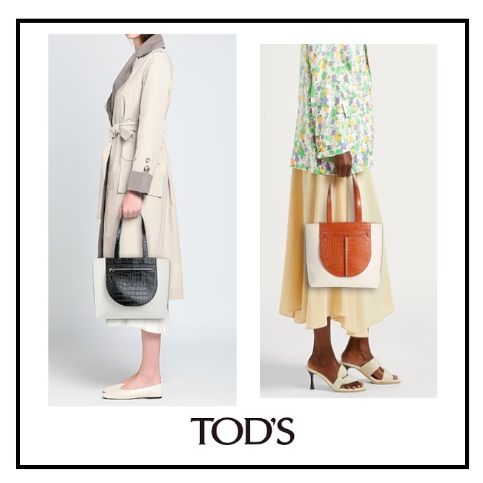 【sale!!】TOD'S レザーキャンバス バイカラー ショルダーバッグ