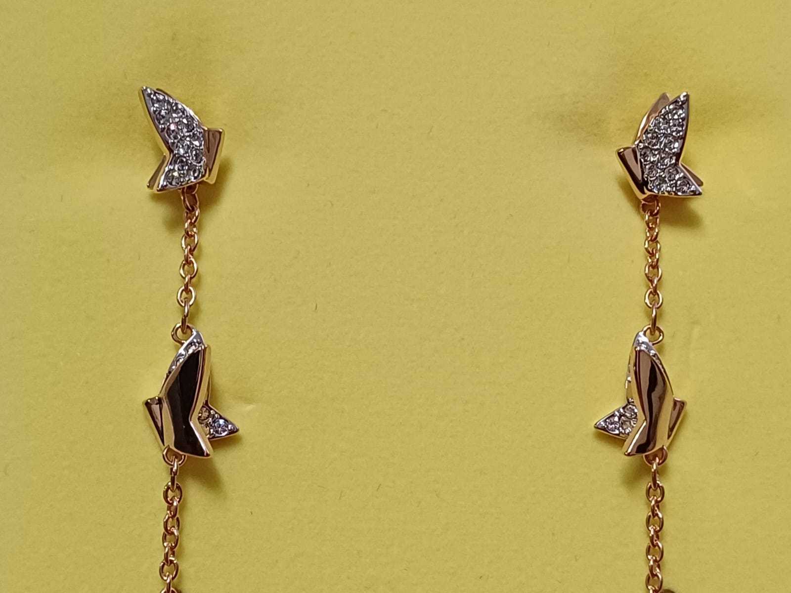Idyllia Lilia necklace, Butterfly, White, Rhodium plated
