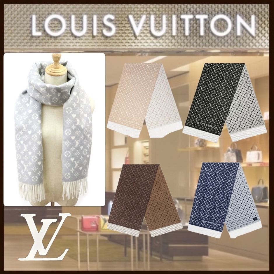 LOUIS VUITTON ★ ギフト◎ ハートが可愛い カシミヤ マフラー