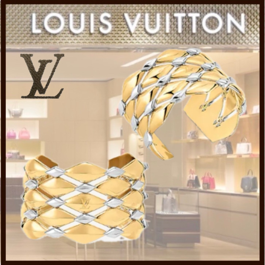 LOUIS VUITTON ★ ギフト◎ ブレスレット ゴールド ロゴ LV
