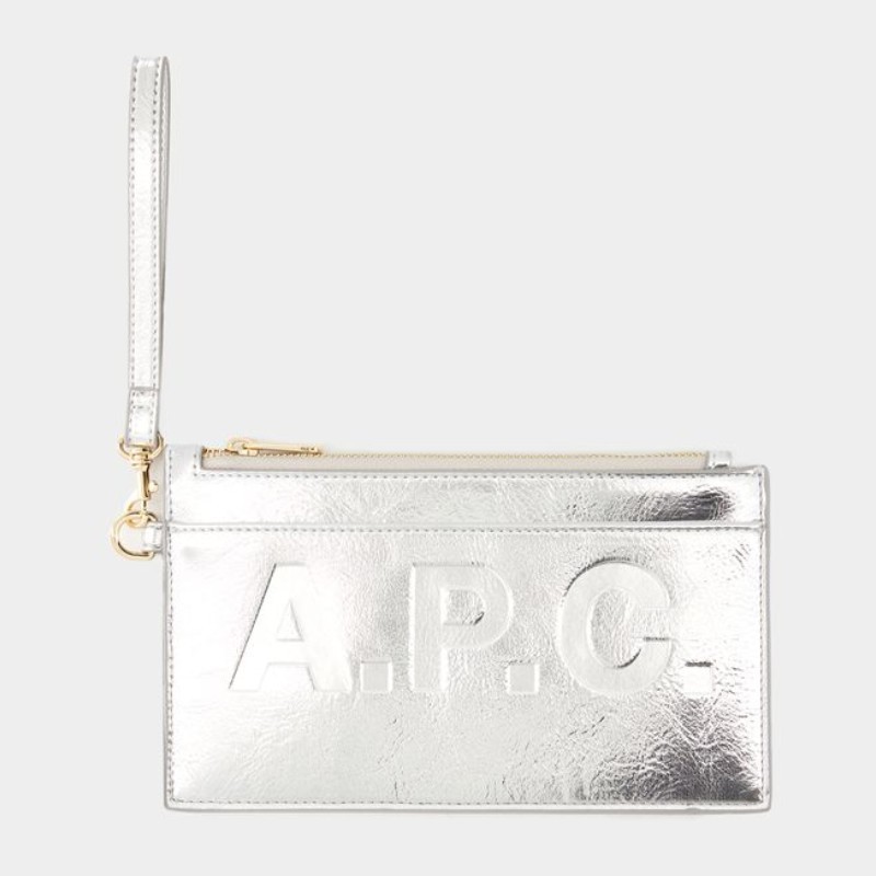クラッチバッグ A.P.C. Market Clutche - A.P.C. - Synthetic - Silver