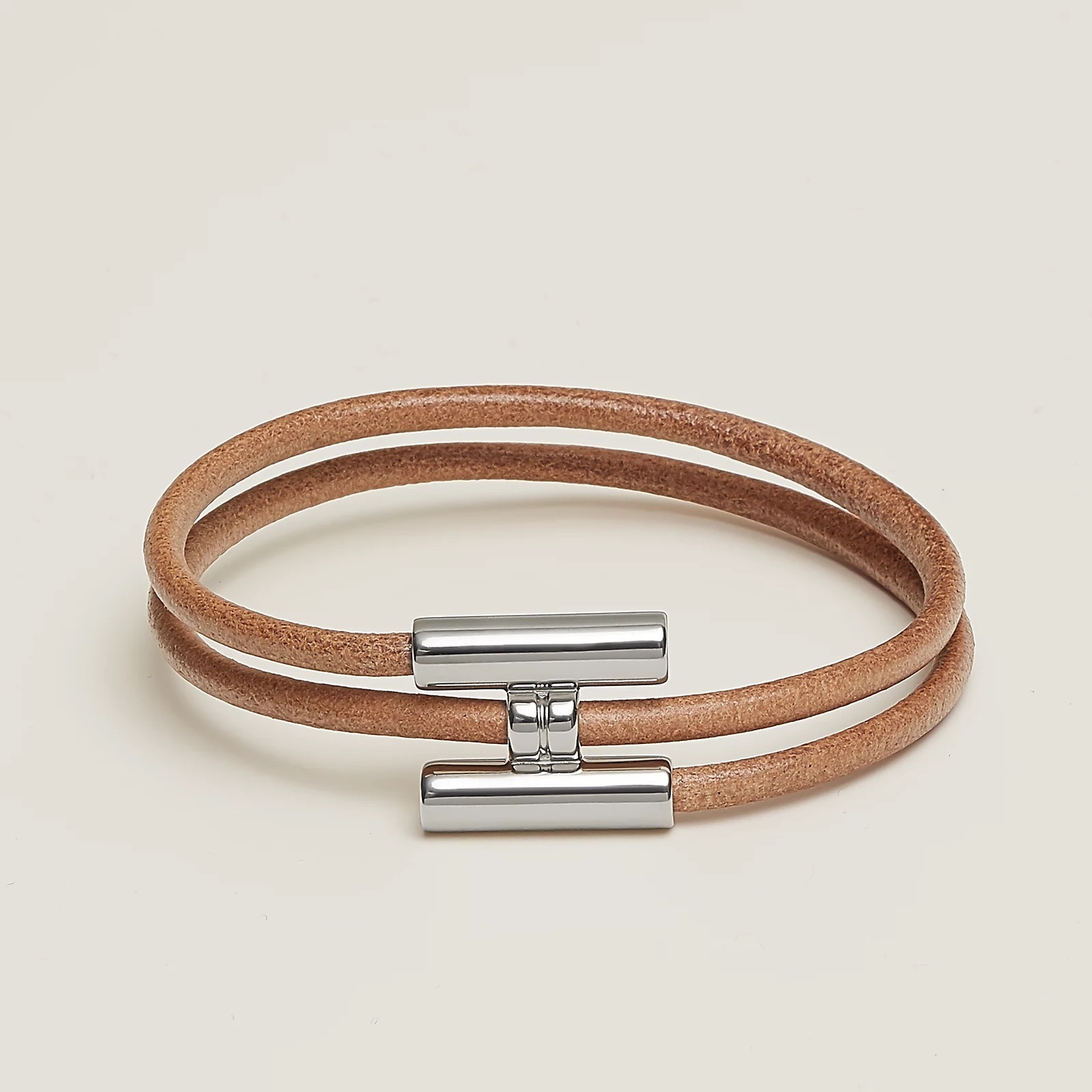 【シンプル♪】HERMES《トゥルニ・トレッセ》レザーブレスレット