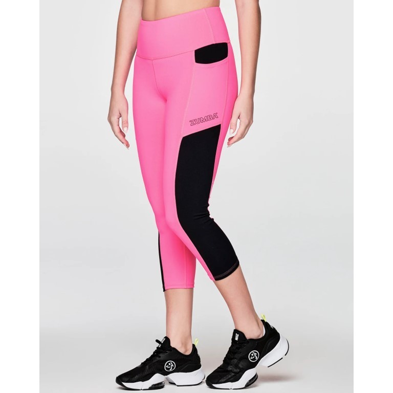 新作♪ズンバZumba Electric Bright High Waisted Crop Leggings