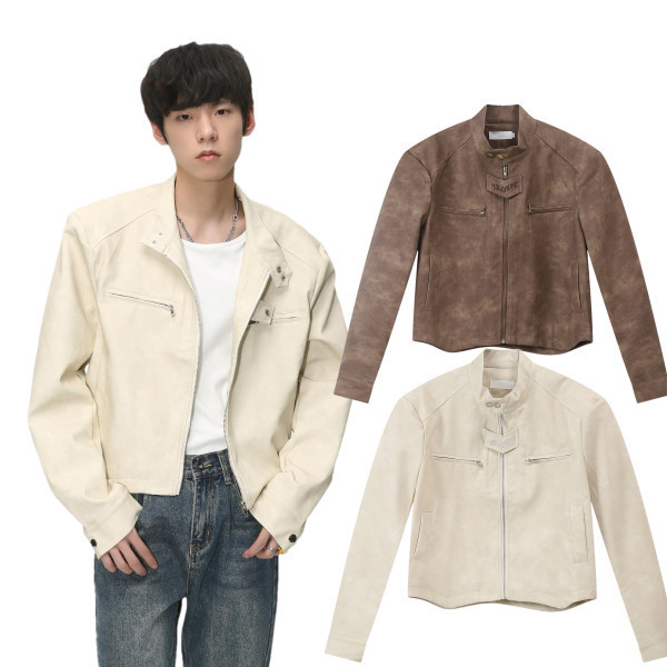 レトロ ライダース ジャケット PUレザーコート ストリート