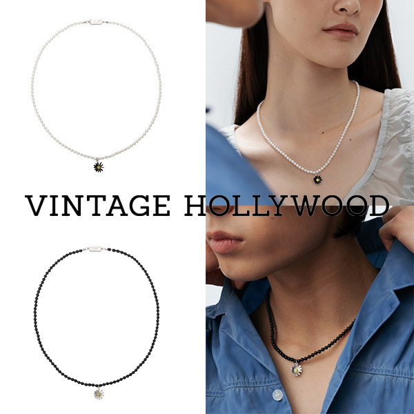 【VINTAGE HOLLYWOOD】Mini Daisy Pearl Necklace★送料・関税込