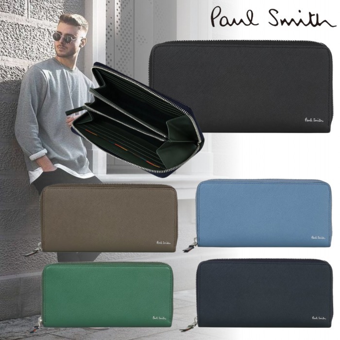 国内直営**Paul Smith** ブライトストライププラー 長財布