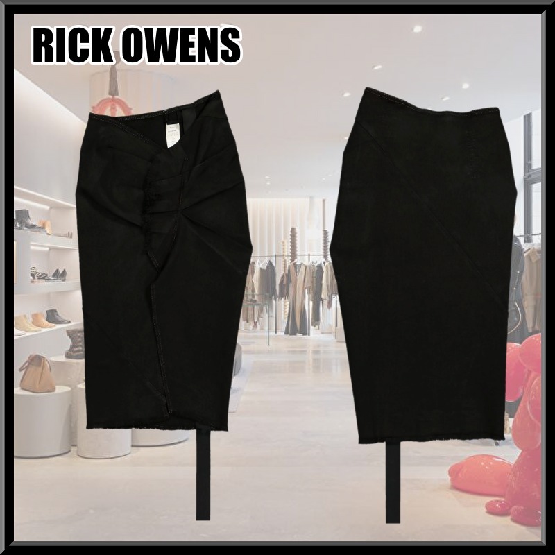 関税込! RICK OWENS リックオウエンス デニムスカート 膝丈
