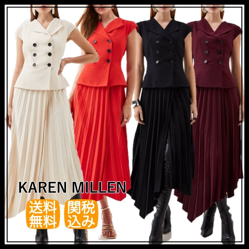 関税送料込【KAREN MILLEN】 テーラードアシンメトリードレス bkk24920_red_xl?pdp.template