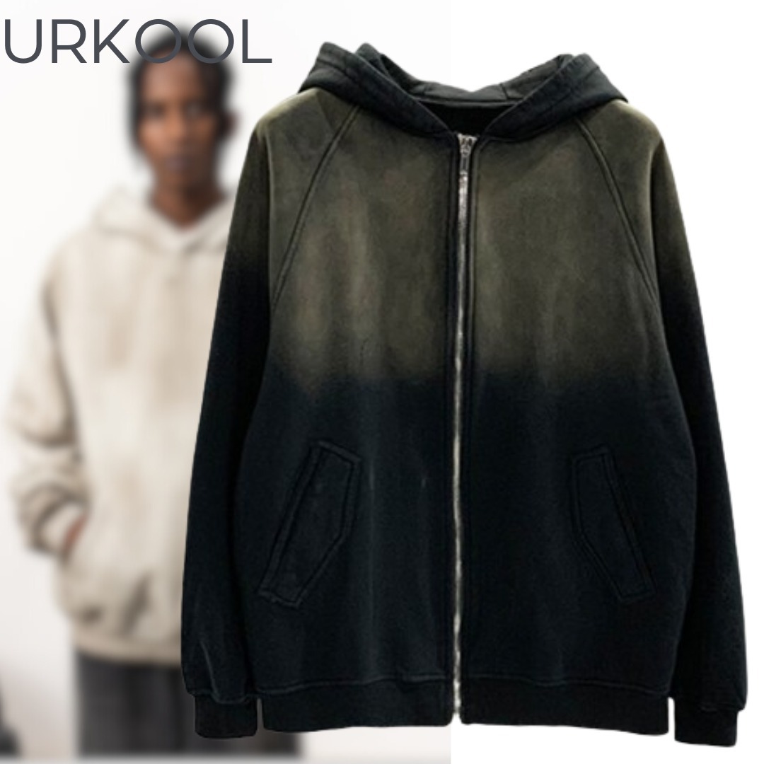 URKOOL フェード ヴィンテージ フーディ ダークファッション