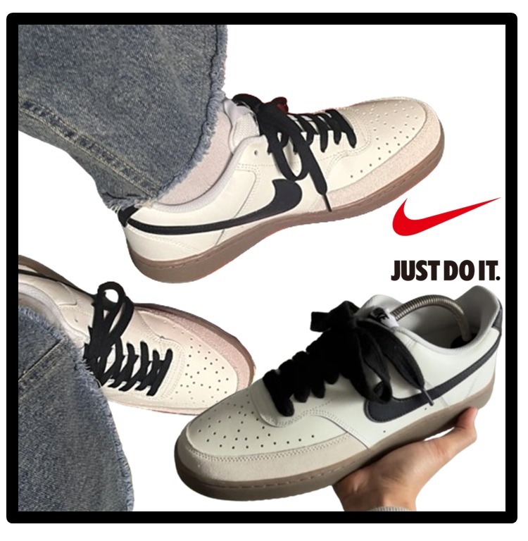 関税込★Nike Court Vision Low Sail Light Orewood Brown 23-30