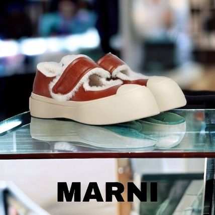 MARNI Platform & Wedge Platform Rubber Sole Casual Style Fur Street Style Plain