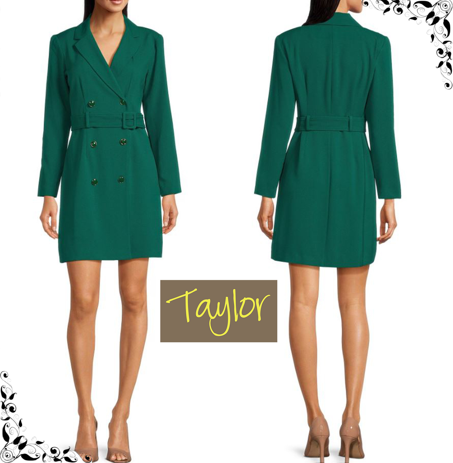 Taylor☆上品グリーンブレザーワンピース