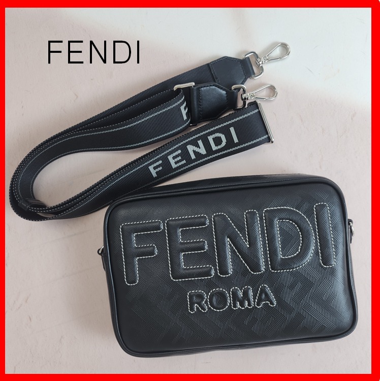 ★人気★【FENDI】★ロゴ 刺繍 シャドー ショルダーバッグ★