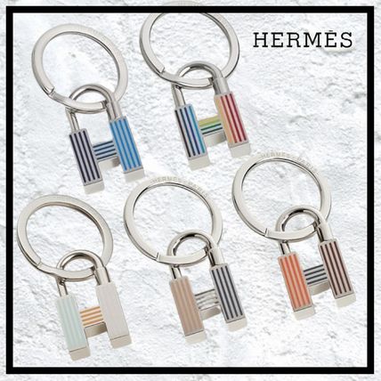 HERMES Keychains & Bag Charms Unisex Logo Metallic Keychains & Bag Charms