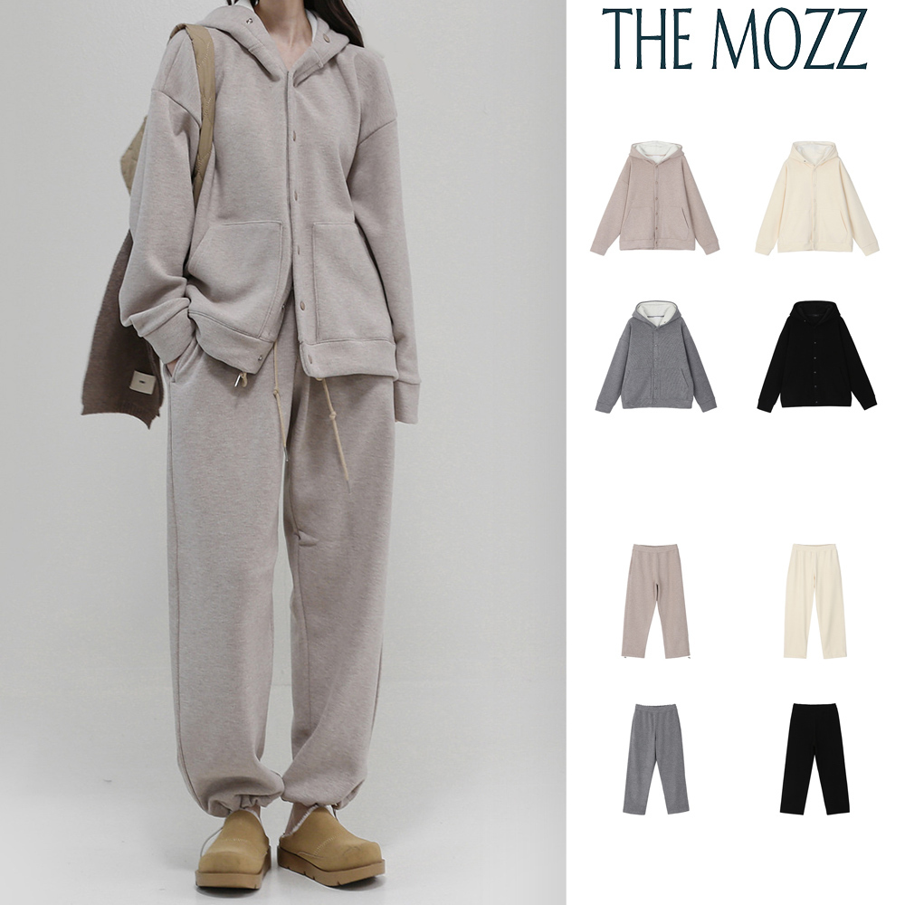 【THE MOZZ】Kai Brushed Hood Zip Up Setup