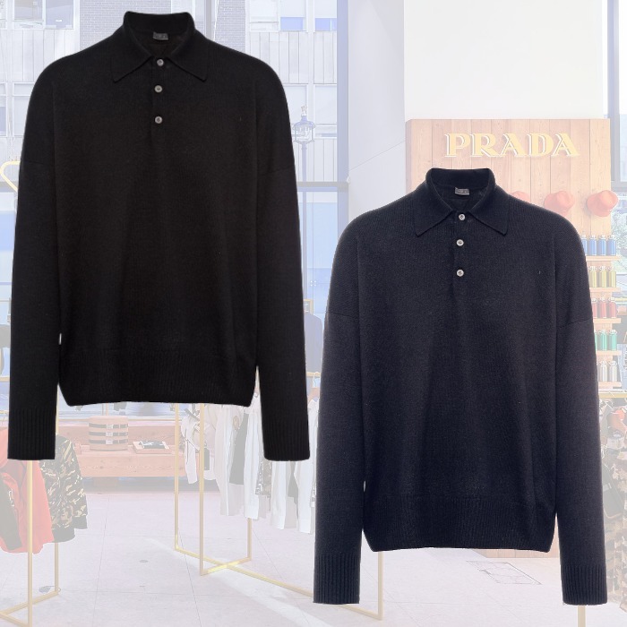 【23AW】新作 カシミヤ ポロシャツ ◆プラダ◆全2色 人気