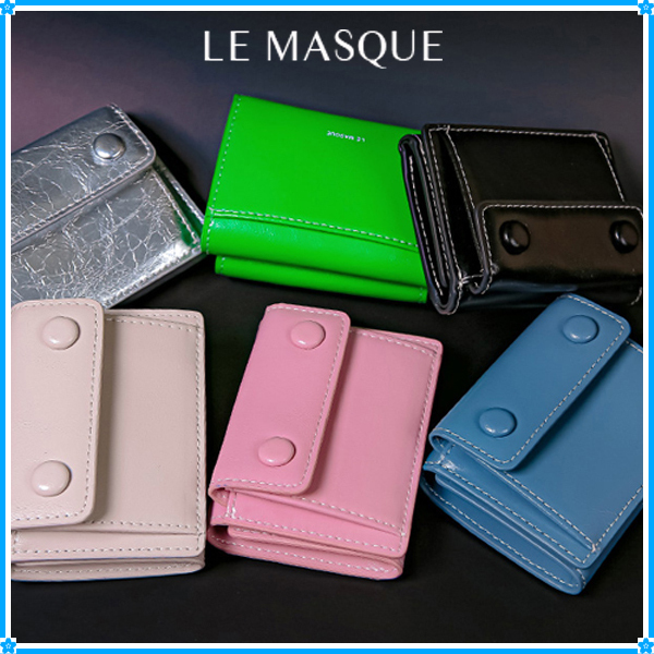 【LE MASQUE】Dot pocket 3-fold half wallet〜折りたたみ財布
